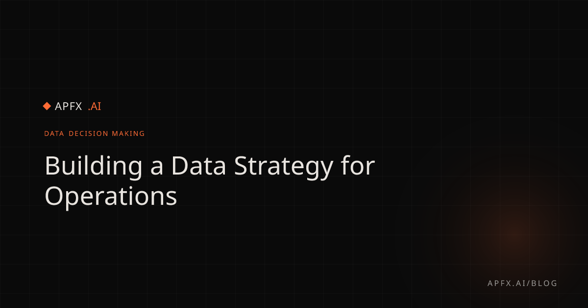 Building a Data Strategy for Operations | APFX