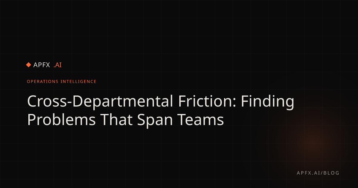 Cross-Departmental Friction: Finding Problems That Span Teams | APFX