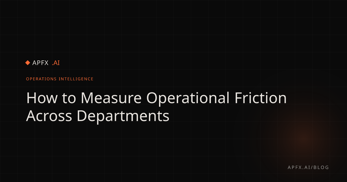 How to Measure Operational Friction Across Departments | APFX