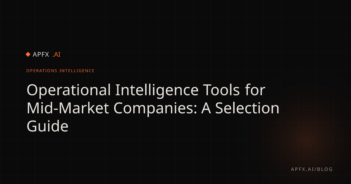 Operational Intelligence Tools for Mid-Market Companies | APFX