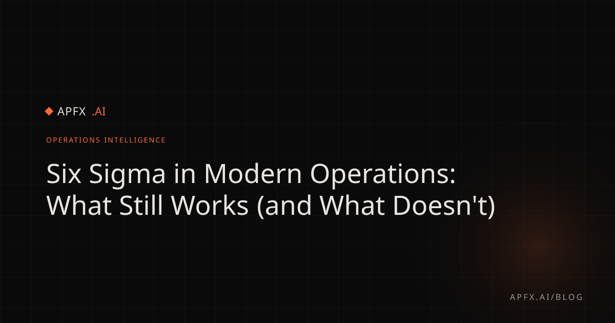 Six Sigma in Modern Operations: What Still Works | APFX