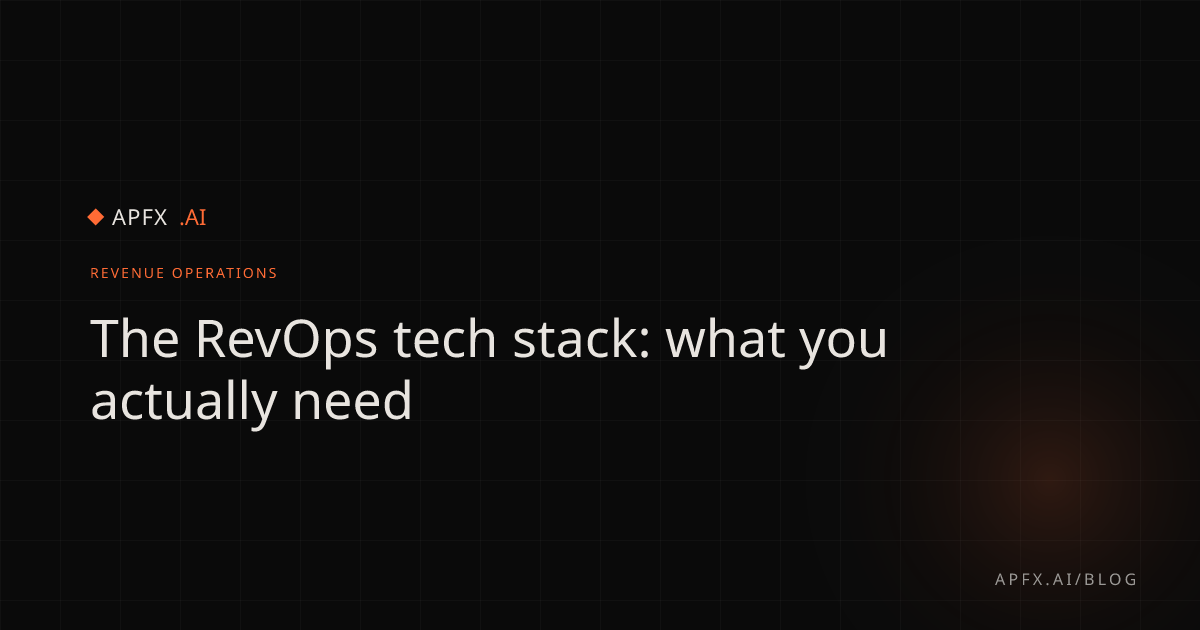 The RevOps Tech Stack: What You Actually Need | APFX